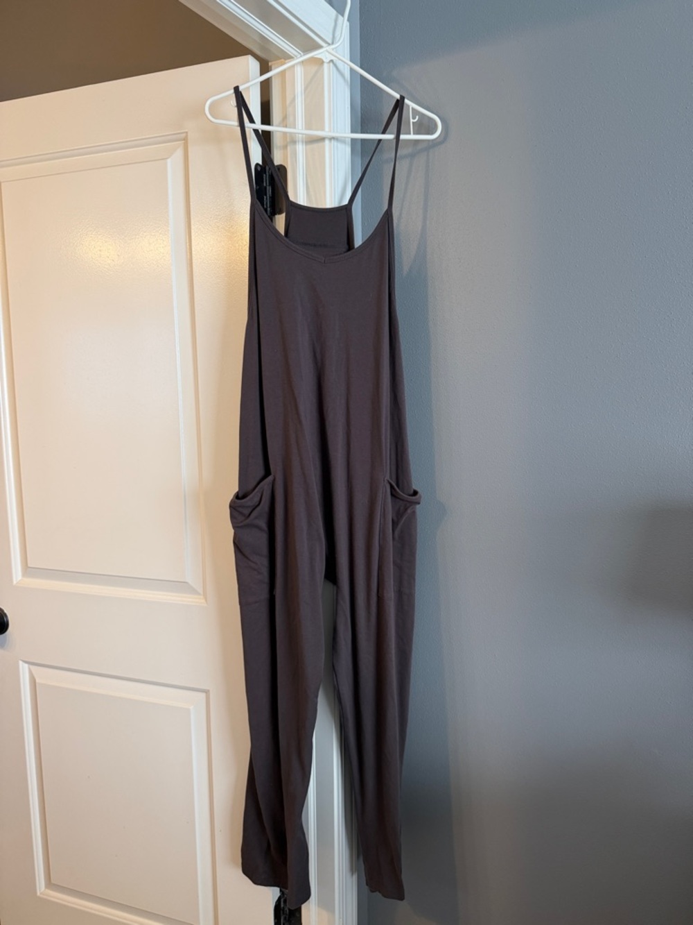 Amazon Women's Sleeveless Pocket Jumpsuit in Dark Gray